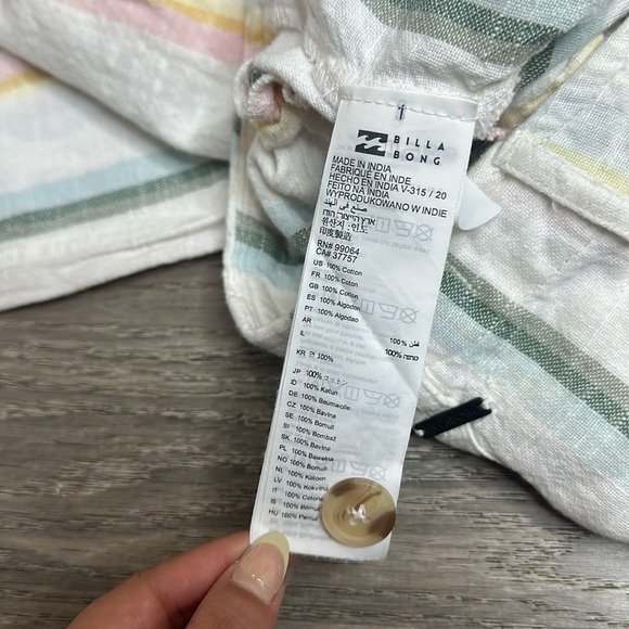 NEW Billabong x The Salty Blonde Multi Striped Tapered Straight Leg Pants Sz 25 - Picture 12 of 12